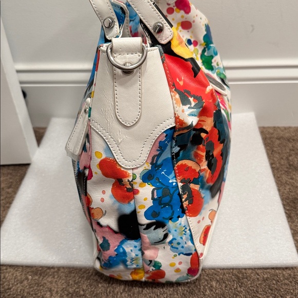 Sharif floral paint splatter shoulder bag purse - Picture 4 of 16